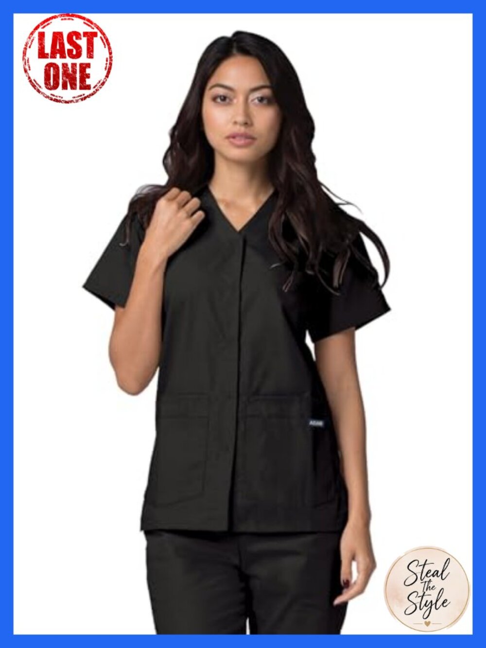 Womens Universal Snap Front Scrub Top V-Neck Medical Workwear